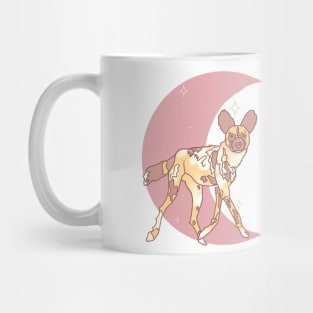 African Painted Dog Crescent - Rose Mug